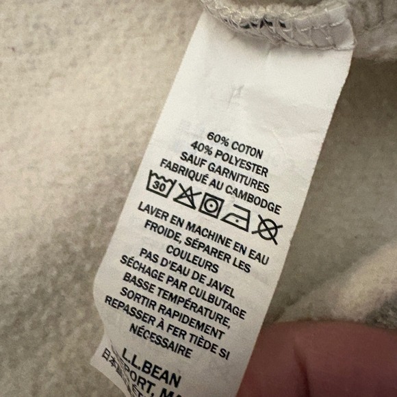 LLBean Colorblock Sweatshirt Pullover Navy Green Cream Size S Reg - Picture 4 of 6